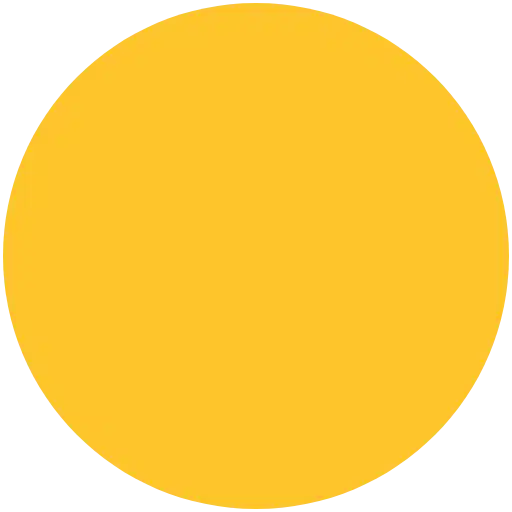 The image is a solid, bright, circular yellow shape centered against a plain, untextured background. It resembles a simple graphical representation of the sun.